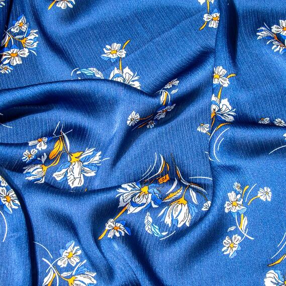 Crash satin dress fabric Ніно синій, фото 3