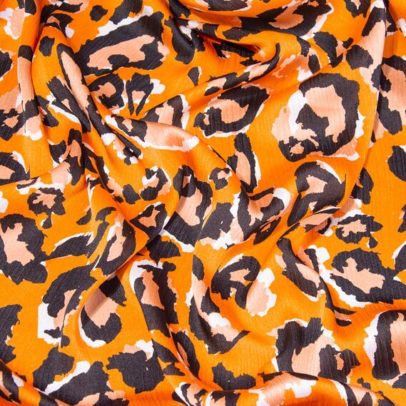 Ткань плательная атлас крэш леопард гірчиця, фото 3 Ткань плательная атлас крэш леопард гірчиця, фото 3