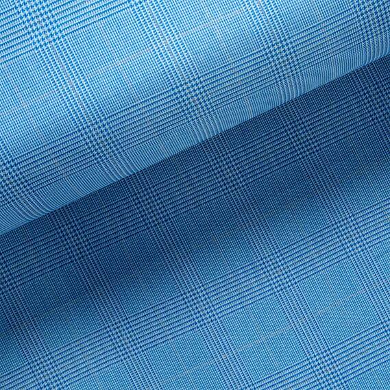 Тканина костюмна Tomas Brandt клітина блакитна, фото 1