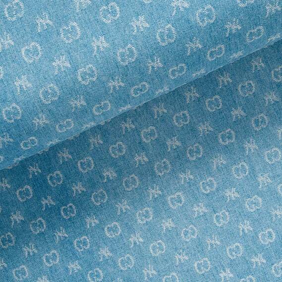 Тканина джинсова Brend GG блакитний, фото 1