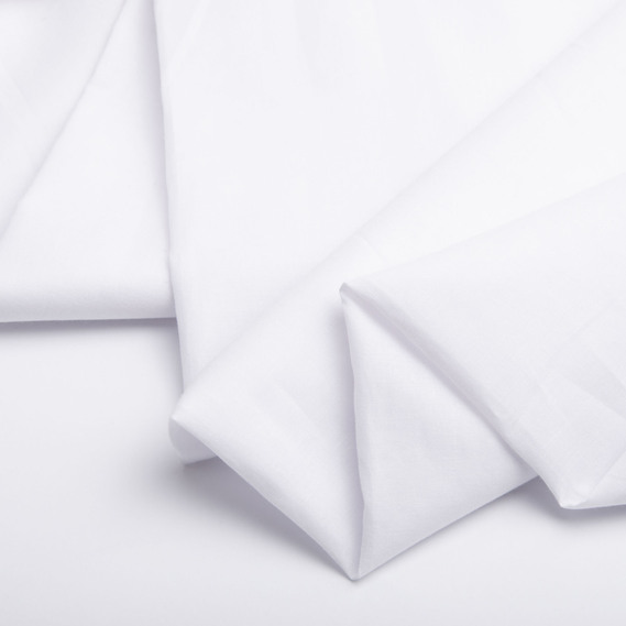 Plain batiste fabric 145 cm 74 g/m2 cotton, natural — for summer dresses and blouses, shirts, children’s clothing білий, фото 1