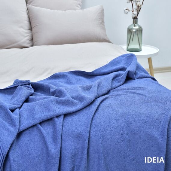 Простынь махровая хлопковая TM IDEIA 150х200 см indigo, фото 2