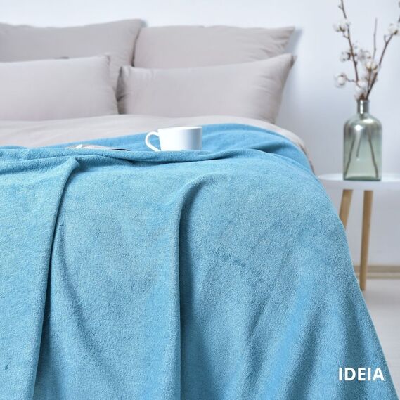 Простынь махровая хлопковая TM IDEIA 150х200 см turquoise, фото 2