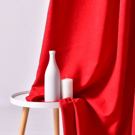 Тканина портьєрна однотонна Фонлук Canvas, шторна тканина, тканина для штор, штори, портьєри, гардіни, тканина для гардин V-113 алий, фото 4