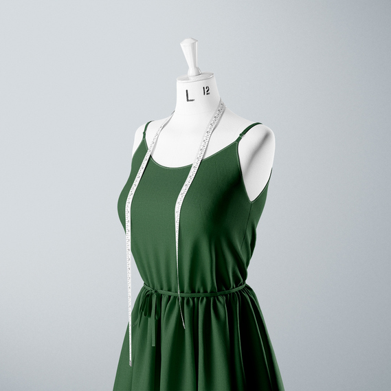 Ткань штапель стрейч однотонный папороть , фото 3