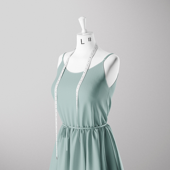 Тканина плательна штапель твіл сіра м’ята , фото 3