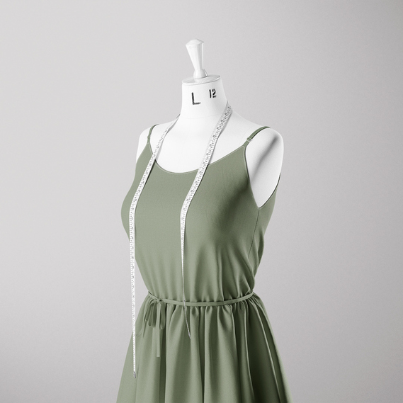 Ткань плательная штапель твил темний лавр, фото 3