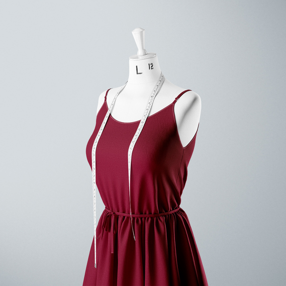 Тканина плательна штапель твіл вишня, фото 3