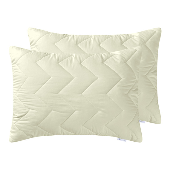 Набір подушок 2 шт 50х70 см акційний з переробленого волокна молоко, фото 1