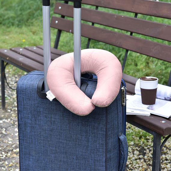 Подушка-рогалик для путешествий Journey ТМ IDEIA 35х38 см пудра/беж, фото 3