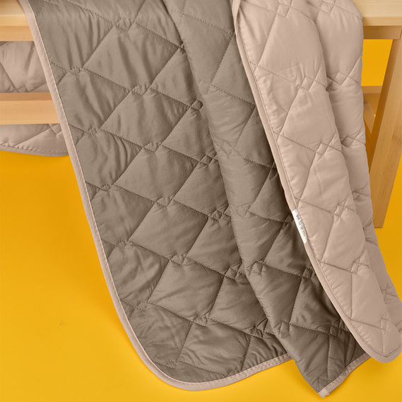 Покривало 100х135 см двустороннє IDEIA для крісла, дивану, гіпоалергенне, міцна стібка, дивандек, накидка сірий/беж, фото 2