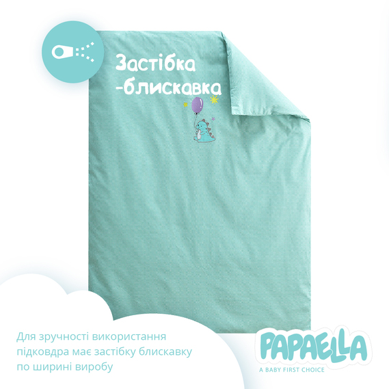 Комплект постільної білизни Горошок у ліжечко для немовлят ТM PAPAELLA м’ята , фото 6