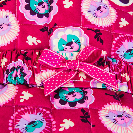 Конверт для прогулянки демісезонний ТM PAPAELLA 100х100 см Лев рожевий, фото 4