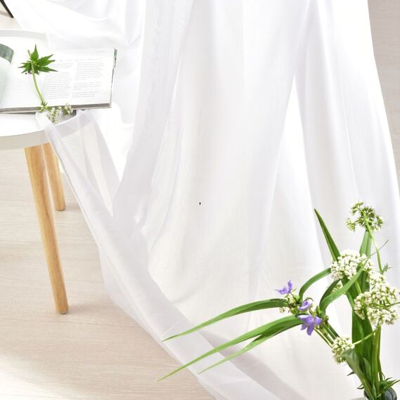 Тюль однотонная батист Bati V-B0007 біла, фото 1 Тюль однотонная батист Bati V-B0007 біла, фото 1