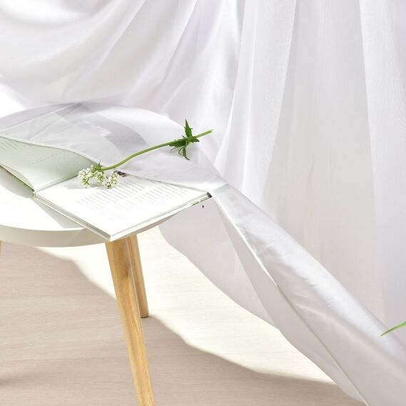 Тюль однотонна батист Bati V-B0007 біла, фото 3