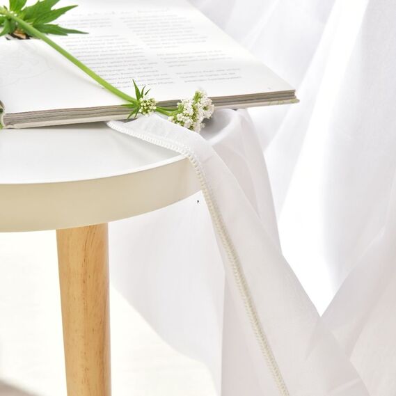 Тюль однотонная батист Bati V-B0007 біла, фото 4 Тюль однотонная батист Bati V-B0007 біла, фото 4