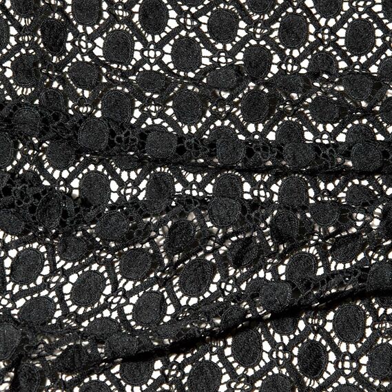 Ткань гипюр Надежда кульки чорний, фото 1 Ткань гипюр Надежда кульки чорний, фото 1