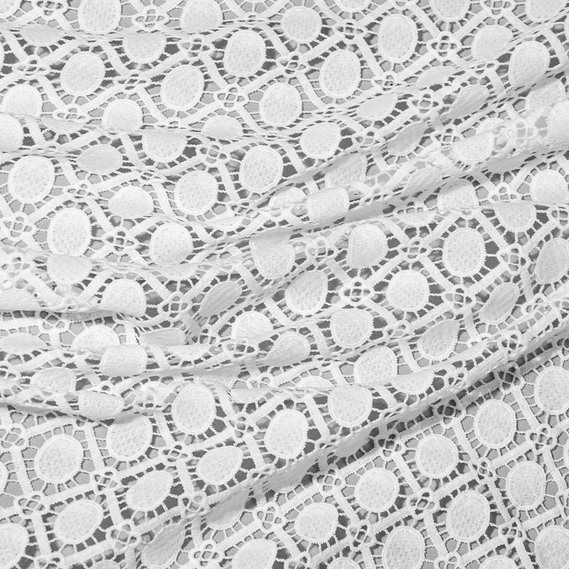 Ткань гипюр Надежда кульки білий, фото 1 Ткань гипюр Надежда кульки білий, фото 1