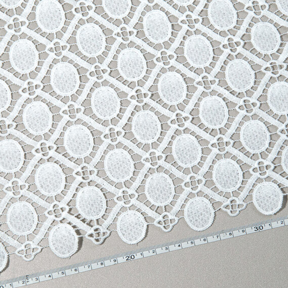 Ткань гипюр Надежда кульки білий, фото 2 Ткань гипюр Надежда кульки білий, фото 2