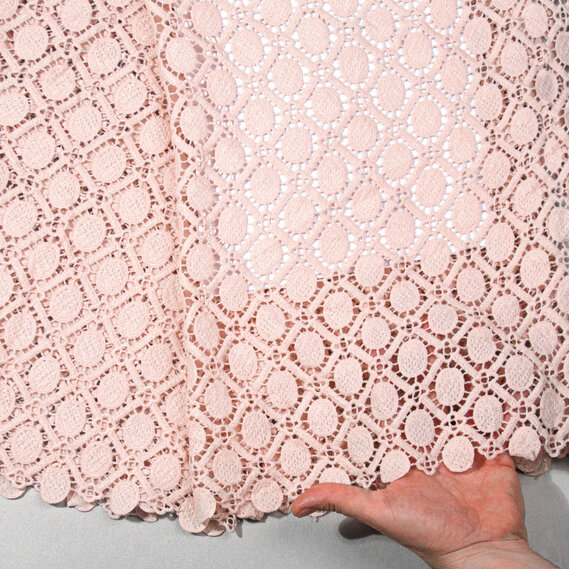 Ткань гипюр Надежда кульки пудра, фото 3