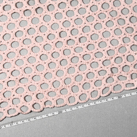 Ткань гипюр Надежда кільце пудра, фото 2 Ткань гипюр Надежда кільце пудра, фото 2