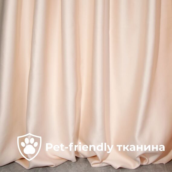 Solid-colored blackout curtain fabric V-135 крем, фото 3