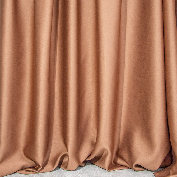 Тканина портьєрна однотонна Блекаут V-128 мол шоколад, фото 1