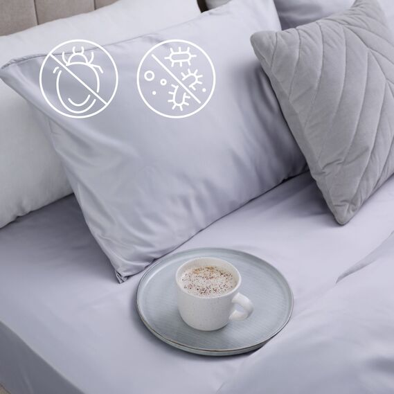 Наволочка чохол захисна Аква Стоп 50x70 см IDEIA дихаюча з блискавкою, непромокальна біла, фото 7