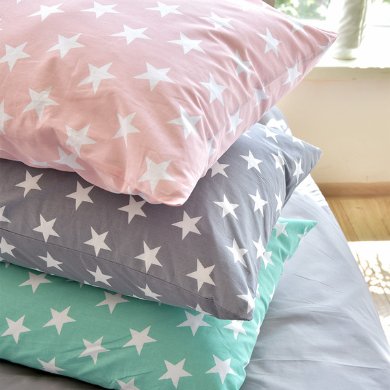 Комплект постільної білизни полуторний TM IDEIA простирадло 150х220 см, підковдра 145х215 см, наволочка 50х70 см (2 шт) Stars ментол, фото 6