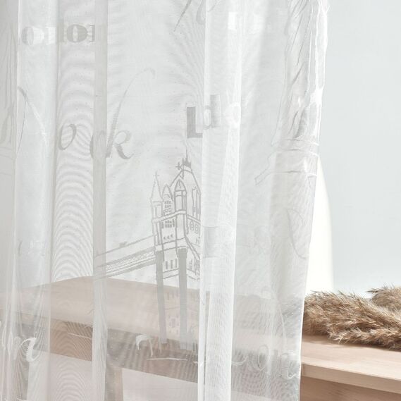Тюль жаккард London V-2 молоко, фото 2 Тюль жаккард London V-2 молоко, фото 2