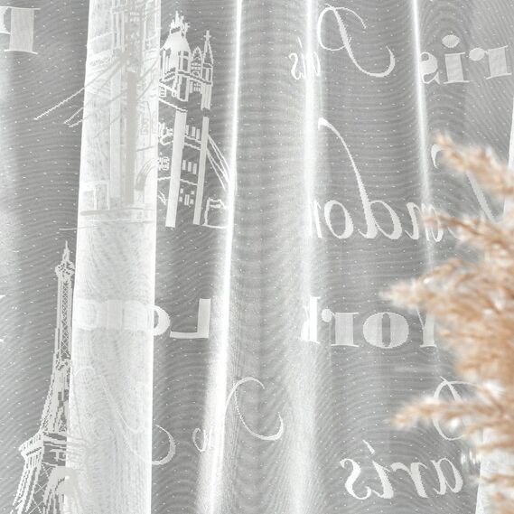 Тюль жаккард London V-2 молоко, фото 4 Тюль жаккард London V-2 молоко, фото 4