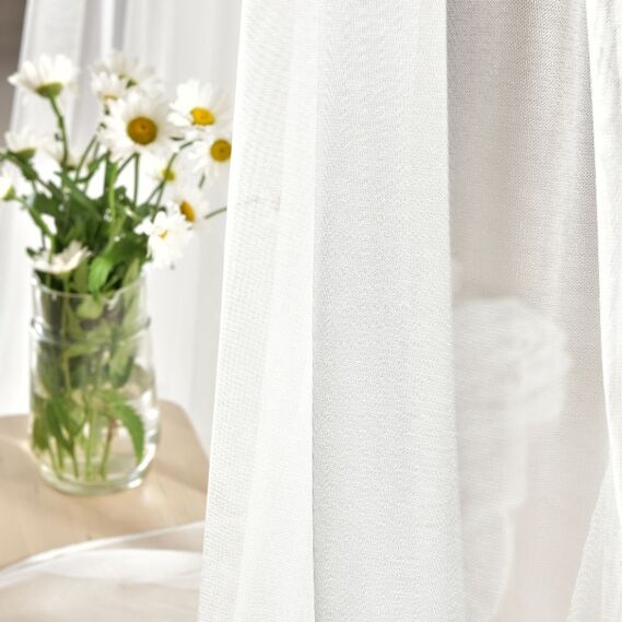 Тюль однотонный сетка Ksena V-2 молоко, фото 2 Тюль однотонный сетка Ksena V-2 молоко, фото 2