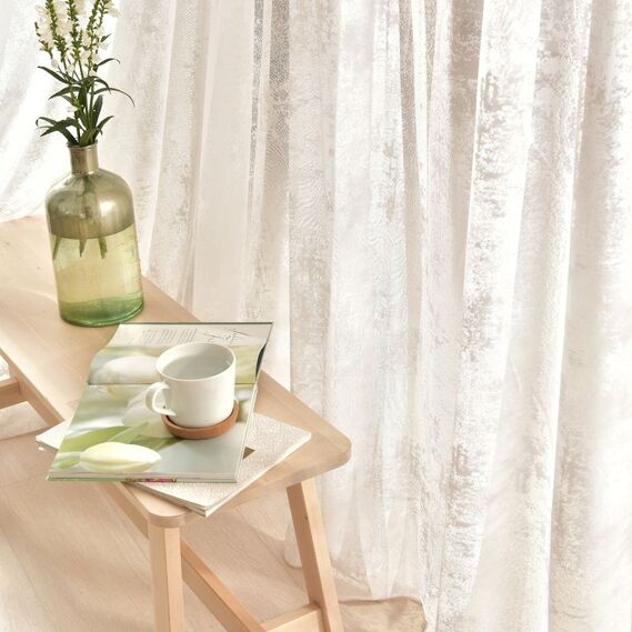Тюль жакард MELISA мармур V-01 молоко, фото 4 Тюль жакард MELISA мармур V-01 молоко, фото 4