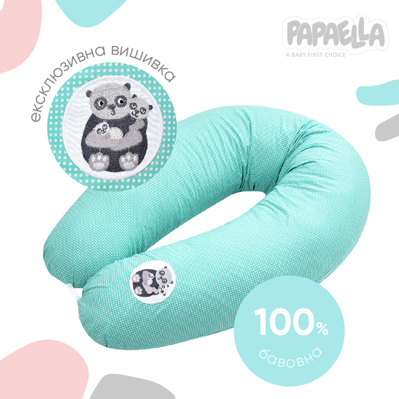 Nursing pillow TM PAPAELLA 30х190 cm горошок ментол, фото 2