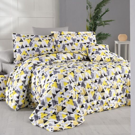 Calico fabric 2.4 Selonya V-6 23907 1 абстракція жовто чорна, фото 1