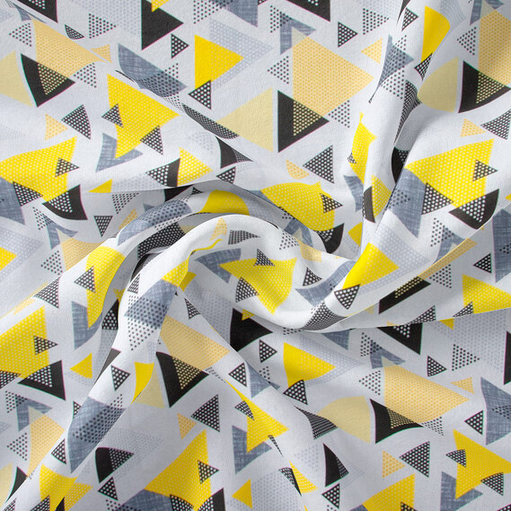 Calico fabric 2.4 Selonya V-6 23907 1 абстракція жовто чорна, фото 4