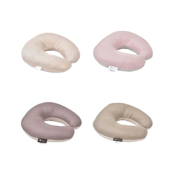 Подушка рогалик 32х32 см Travel IDEIA для подорожей, для шиї та голови, дорожня, антиалергенна шоколад/беж, фото 5