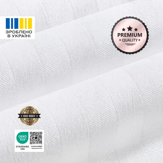 Пододеяльник полуторный 145х215 см сатин IDEIA, хлопок, для отелей и дома, жаккард біла у смужку 1 см, фото 2