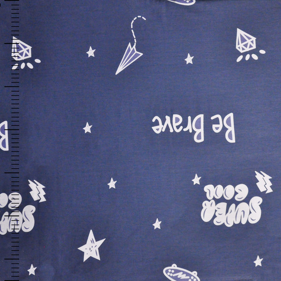 Ткань хлопок сатин для постельного белья, натуральная ткань, постельное белье, 120 гр/м2 S-092A Зірки темно синій, фото 3