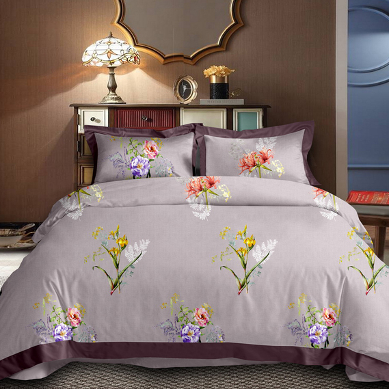 Ткань хлопок сатин для постельного белья, натуральная ткань, постельное белье, 120 гр/м2 S-096A Етюд світло сірий, фото 2