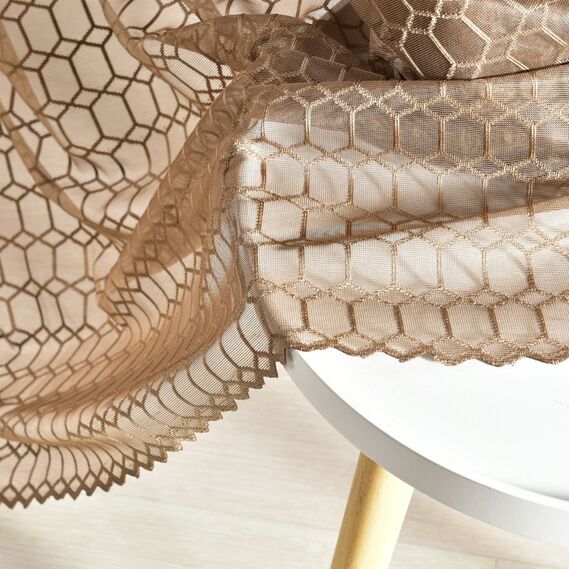 Тюль жаккард Melisa Калейдоскоп V-H2489 какао, фото 5 Тюль жаккард Melisa Калейдоскоп V-H2489 какао, фото 5