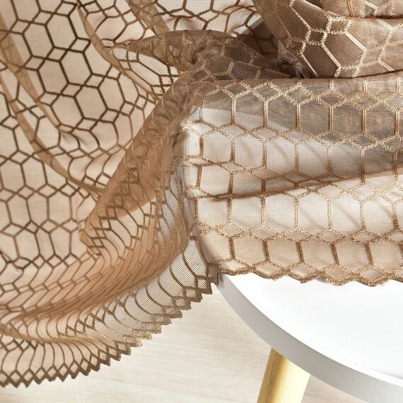 Тюль жаккард Melisa Калейдоскоп V-H2489 какао, фото 6 Тюль жаккард Melisa Калейдоскоп V-H2489 какао, фото 6