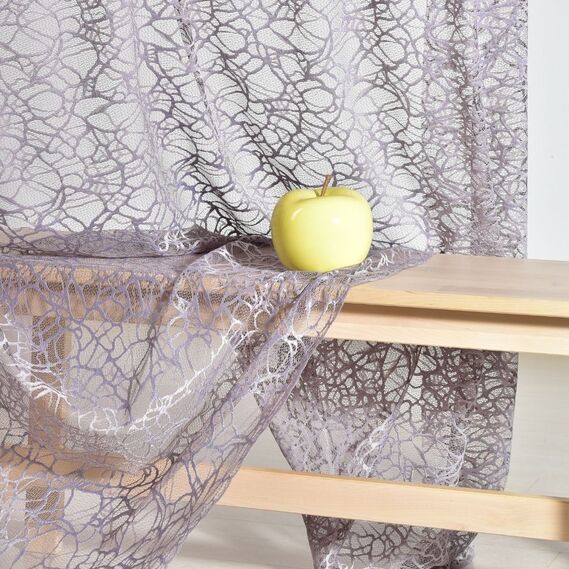 Тюль жаккард Джена  V-G1446 сіра, фото 3 Тюль жаккард Джена  V-G1446 сіра, фото 3