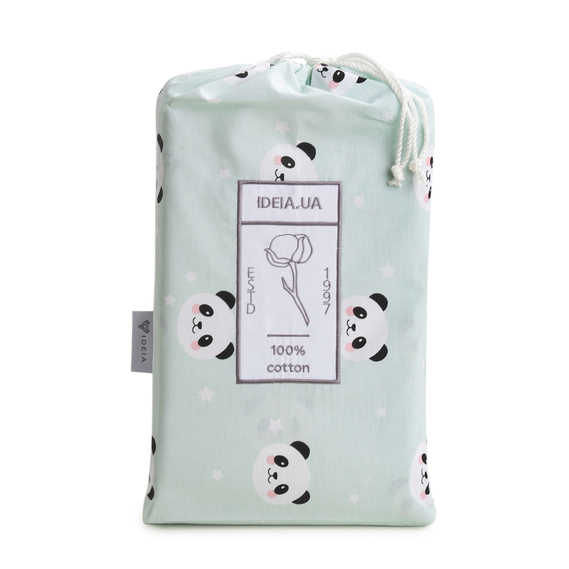 One and a half bedding set TM IDEIA sheet 150x220 cm, duvet cover 145x215 cm, pillowcase 50x70 cm (2 pcs) panda ментол, фото 10