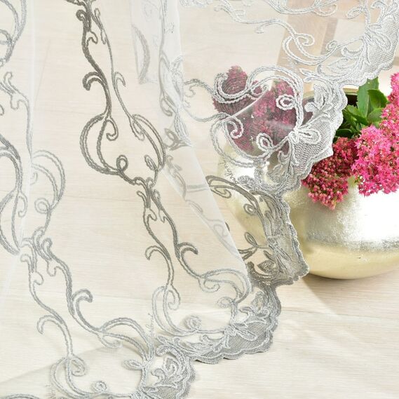 Тюль сетка с вышивкой Klaydia V-6 тіфані, фото 1 Тюль сетка с вышивкой Klaydia V-6 тіфані, фото 1