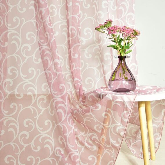 Тюль-вуаль ЗАВИТОК V-23 пудра, фото 1 Тюль-вуаль ЗАВИТОК V-23 пудра, фото 1