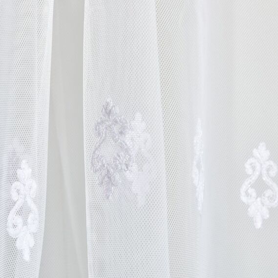 Тюль фатин з вишивкою Laura V-beyaz , фото 2 Тюль фатин з вишивкою Laura V-beyaz , фото 2