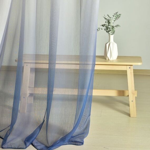 Тюль батист Деграде V-8 синя, фото 3