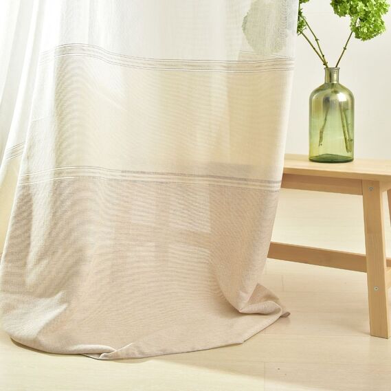 Тюль набивной рогожка Mathis V-104 беж, фото 3 Тюль набивной рогожка Mathis V-104 беж, фото 3