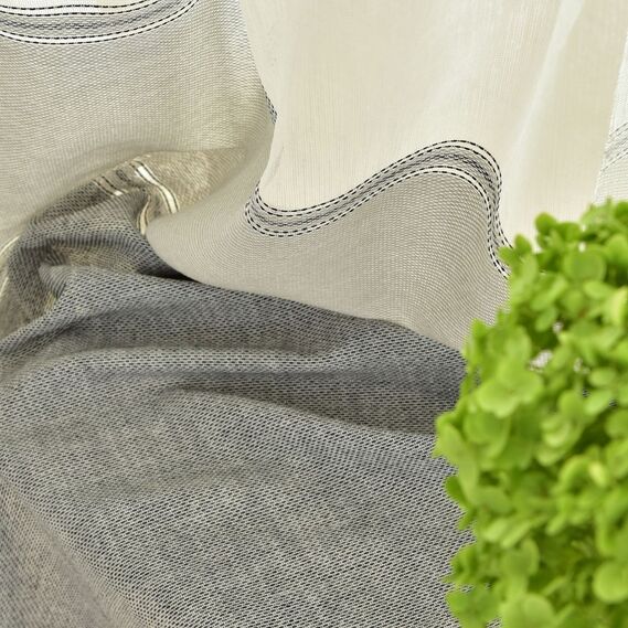 Тюль набивной рогожка Mathis V-109 сіра, фото 2 Тюль набивной рогожка Mathis V-109 сіра, фото 2